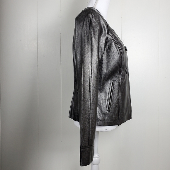 Cold water Creek faux leather coat size 6 - Picture 3 of 9